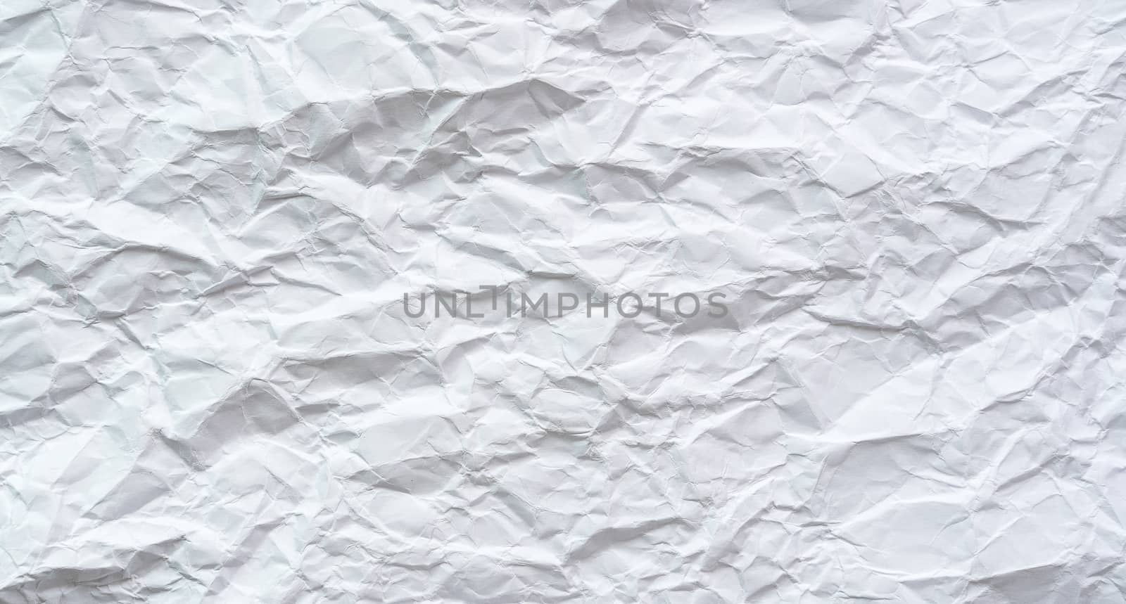 Abstract white Crumpled Paper texture background top view flat l by Boophuket