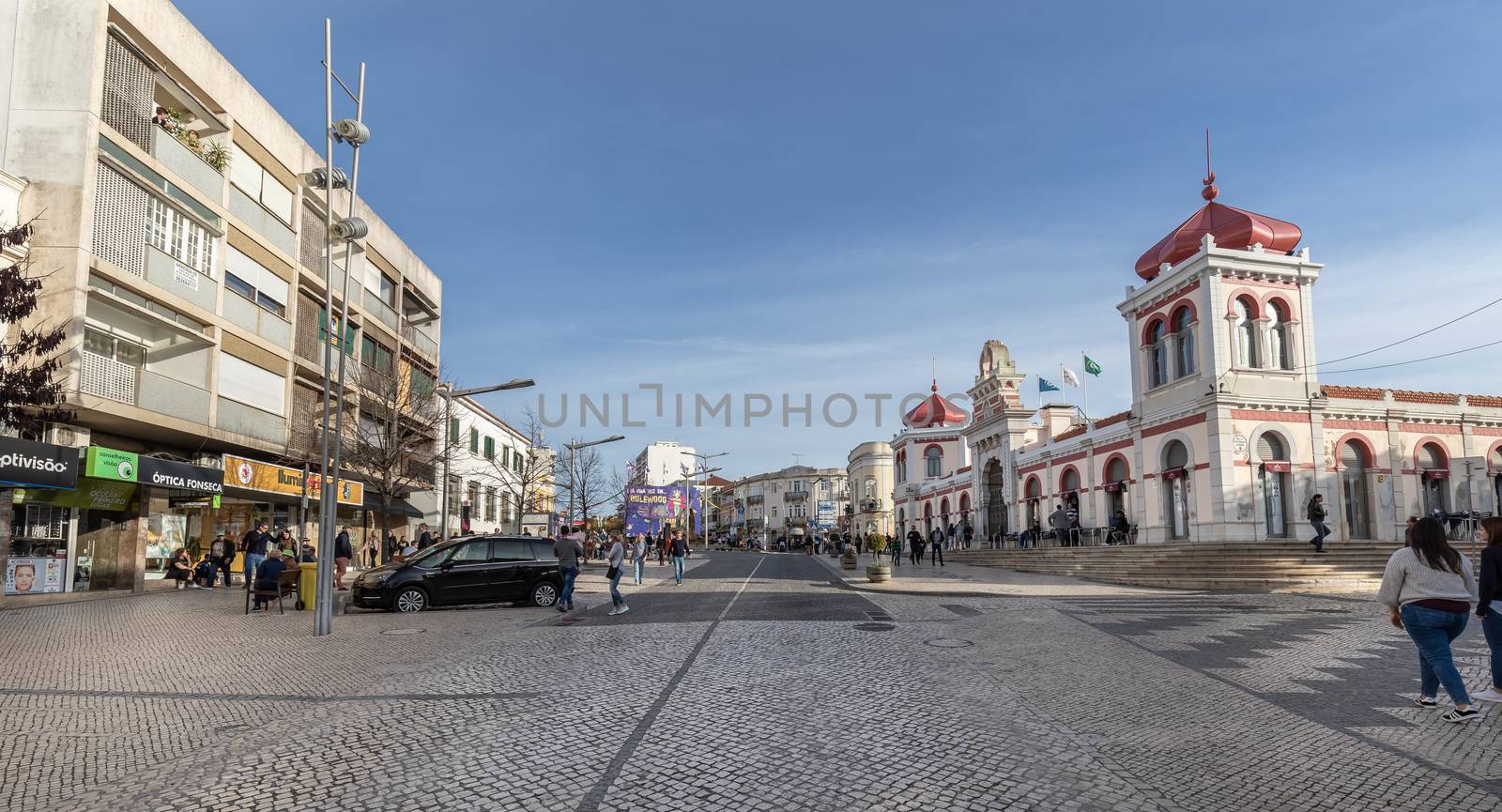 street atmosphere in the city center of Loule, Portugal by AtlanticEUROSTOXX