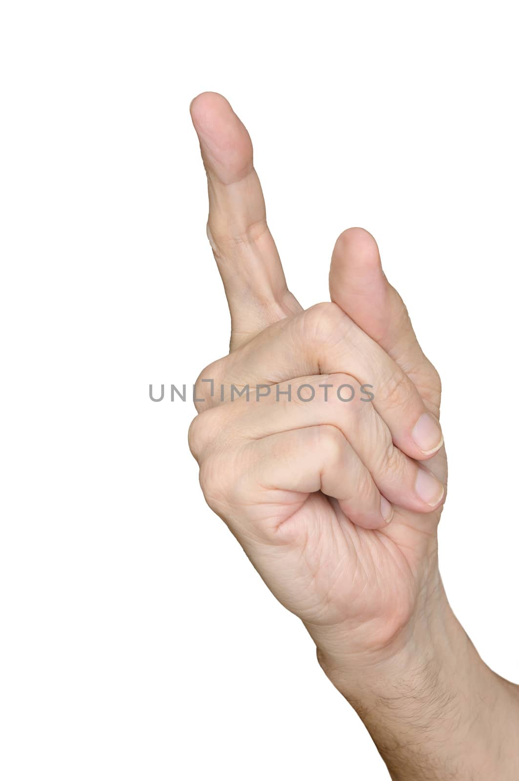 Hand indicating the number one with fingers