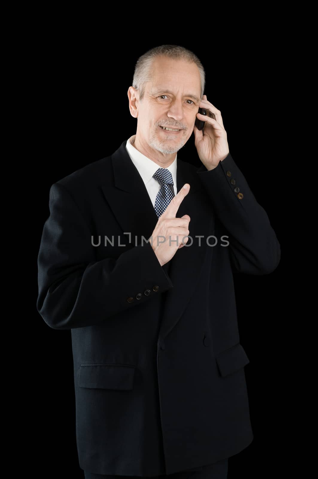 Amiable and Smiling Businessman on Phone by MaxalTamor