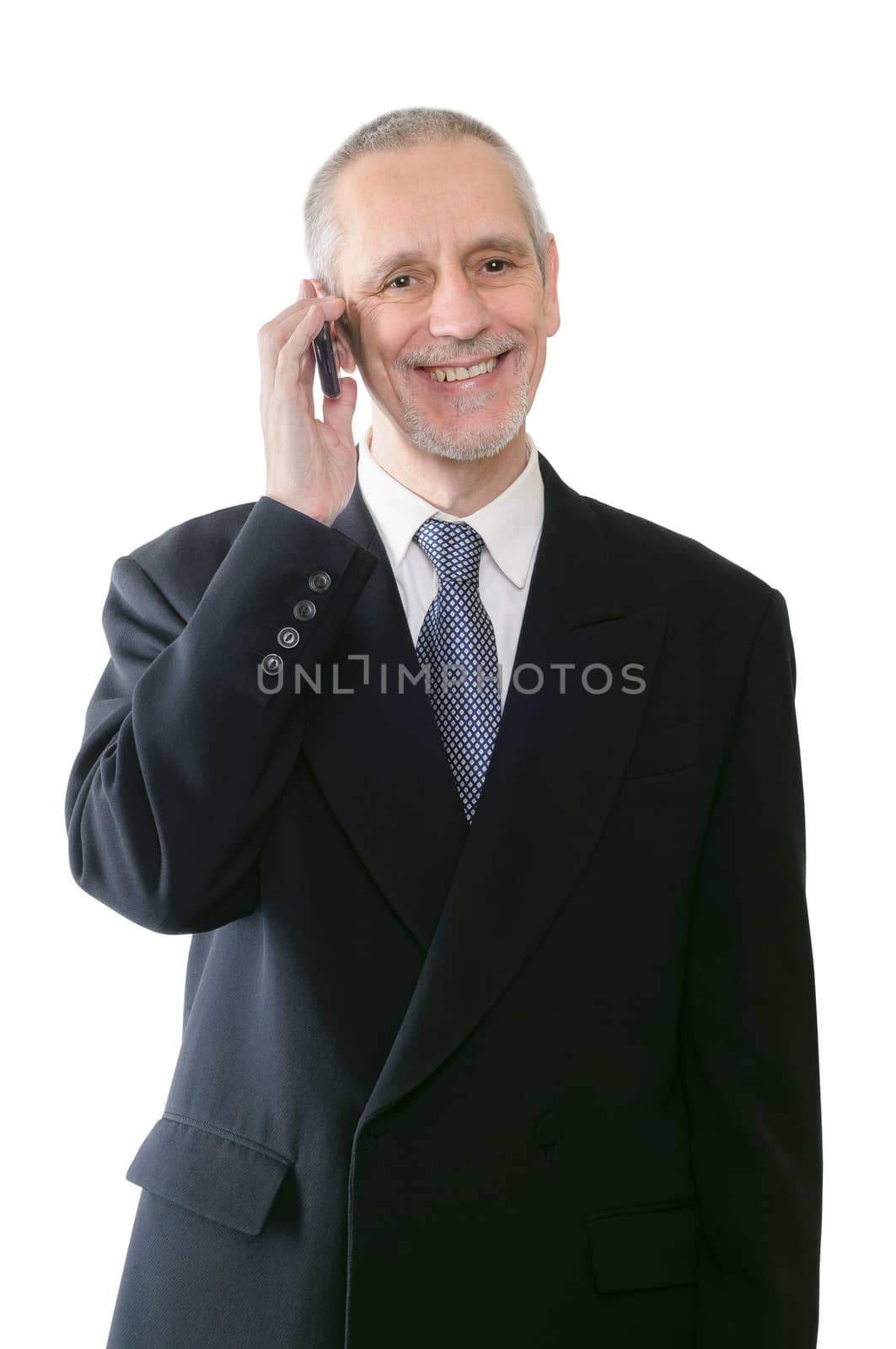 Cheerful and Smiling Businessman on Phone by MaxalTamor