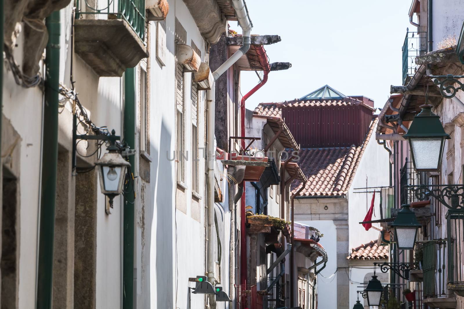 Architecture detail of typical houses and shops in viana do cast by AtlanticEUROSTOXX