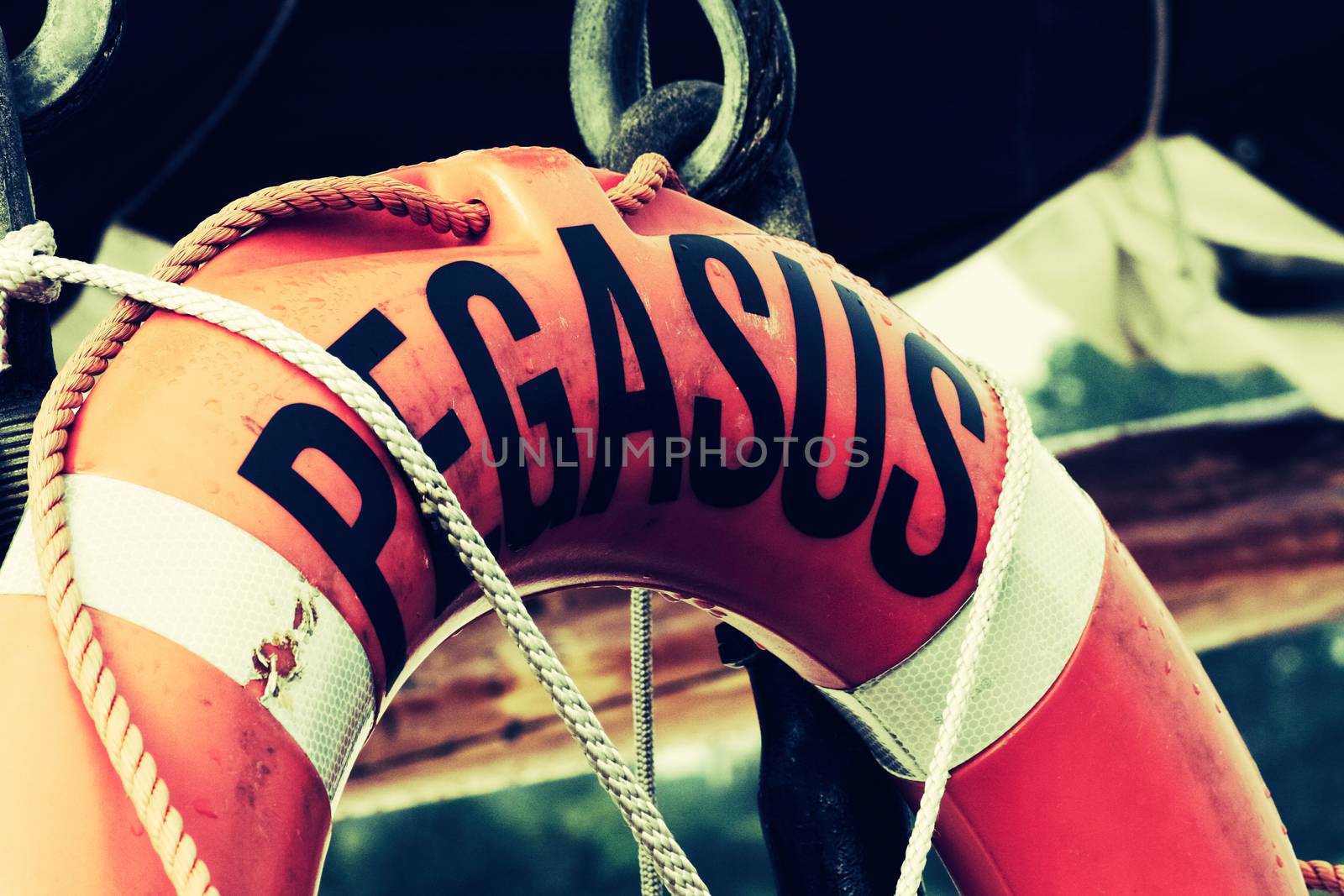 Lifebuoy on the sailing boat by dbmedia