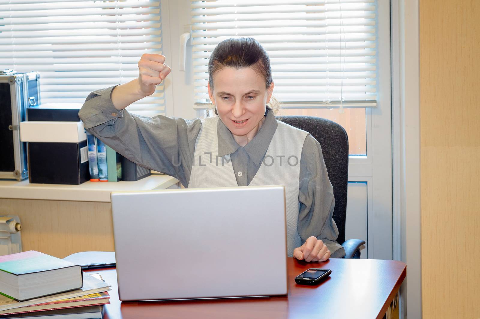 Senior Woman Raging Against the Computer by MaxalTamor