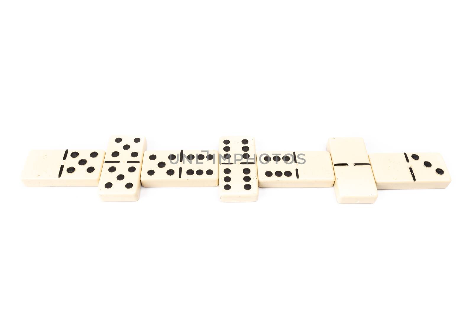 game dominoes rectangular bottom plastic range of the white background in studio