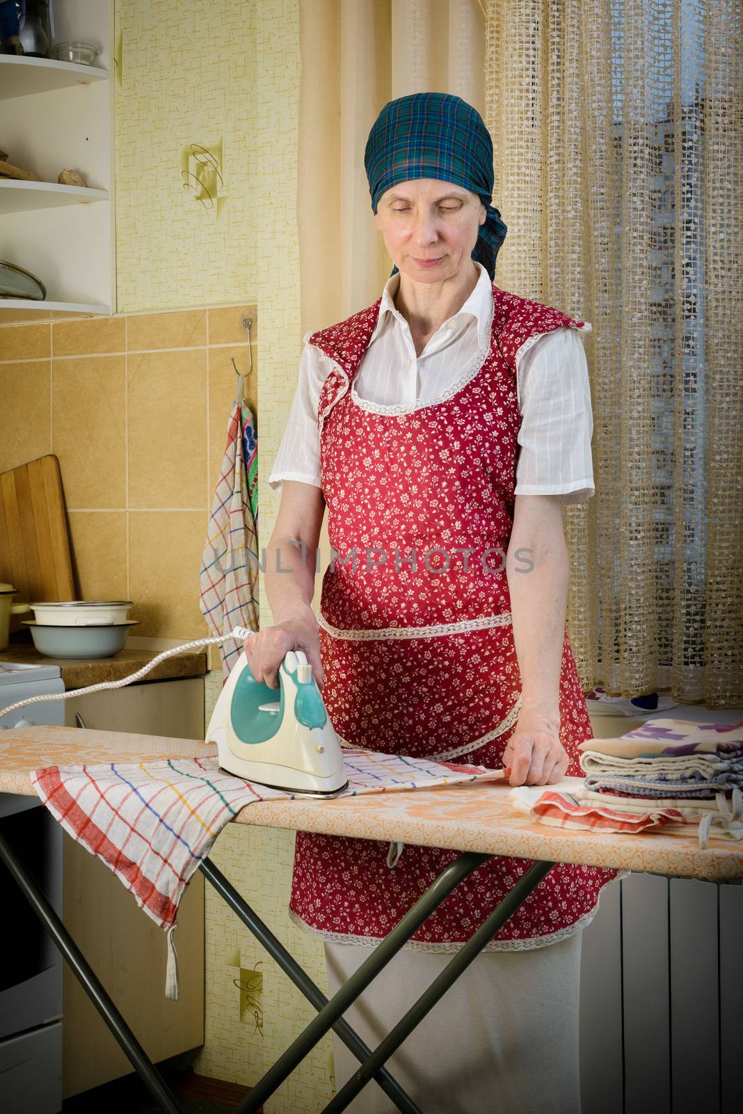 Woman Ironing in the Kitchen by MaxalTamor