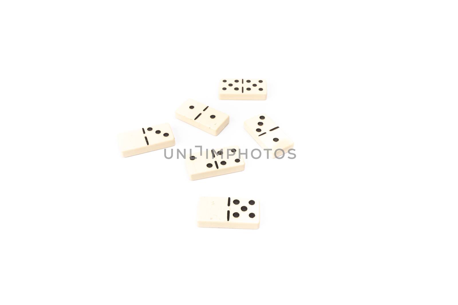 game dominoes rectangular bottom plastic range of the white background in studio