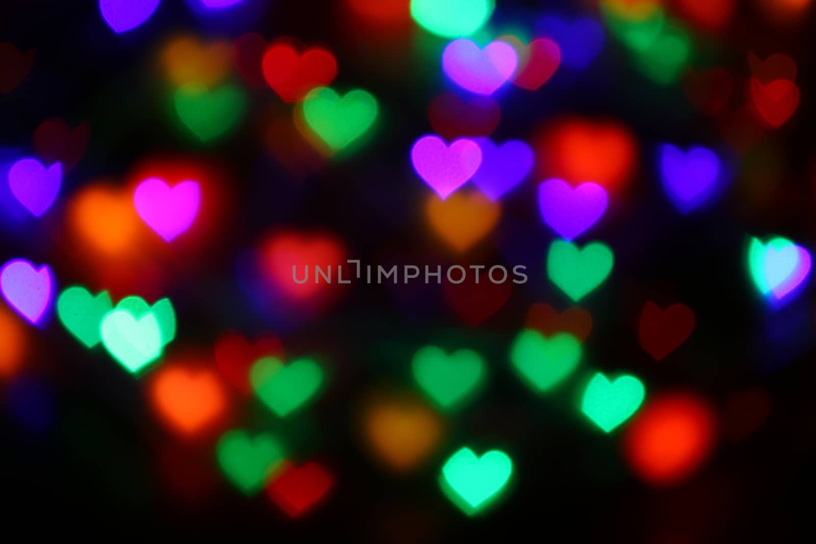 Colorful heart-shaped bokeh on black background lighting bokeh for decoration at night backdrop wallpaper blur valentine, Love Pictures background, Lighting heart shaped soft night abstract by cgdeaw