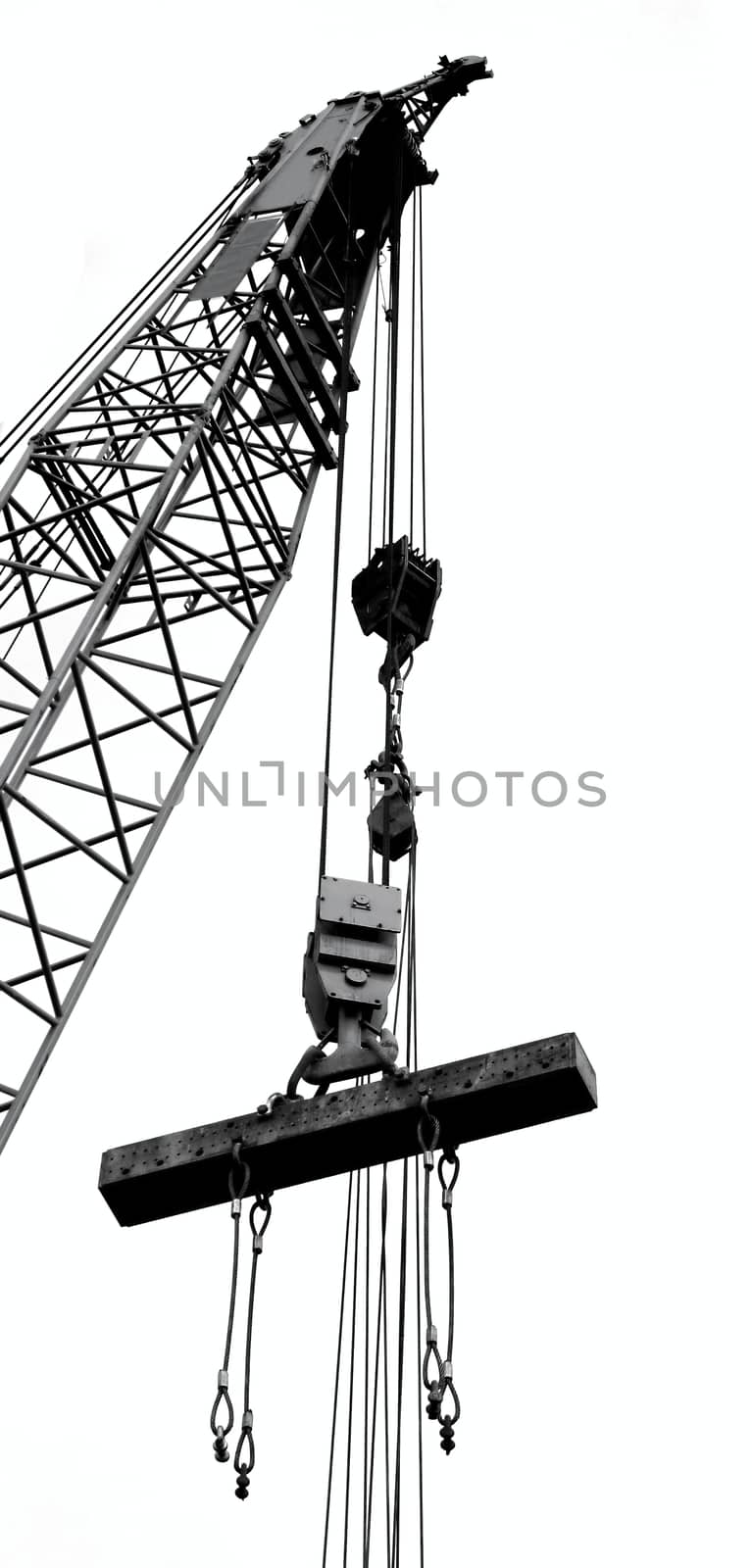 Construction Crane Lifts Large Girder by shiyali