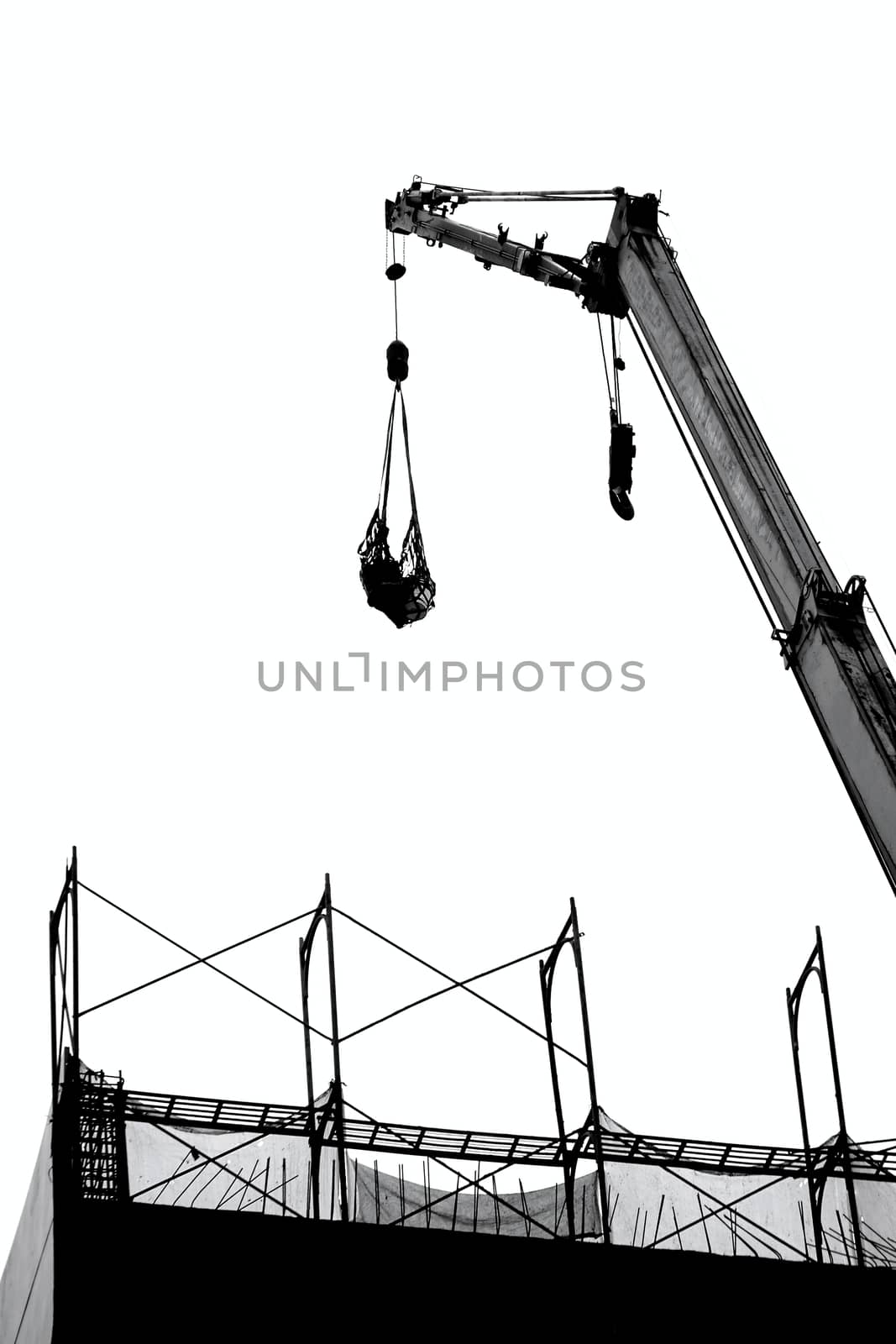 Crane and Construction Site by shiyali