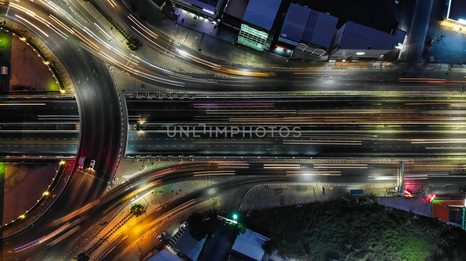 Expressway top view, Road traffic an important infrastructure by PlottyPhoto