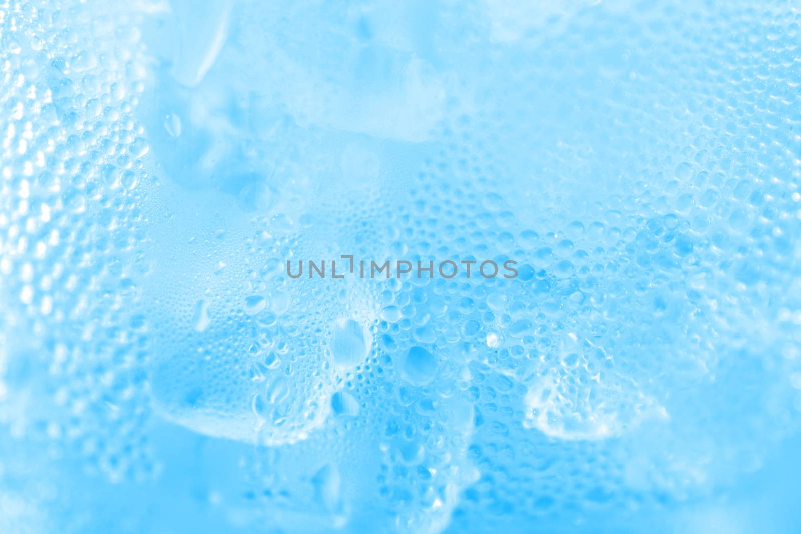 water drop soda ice baking background fresh cool ice blue texture, selective focus
