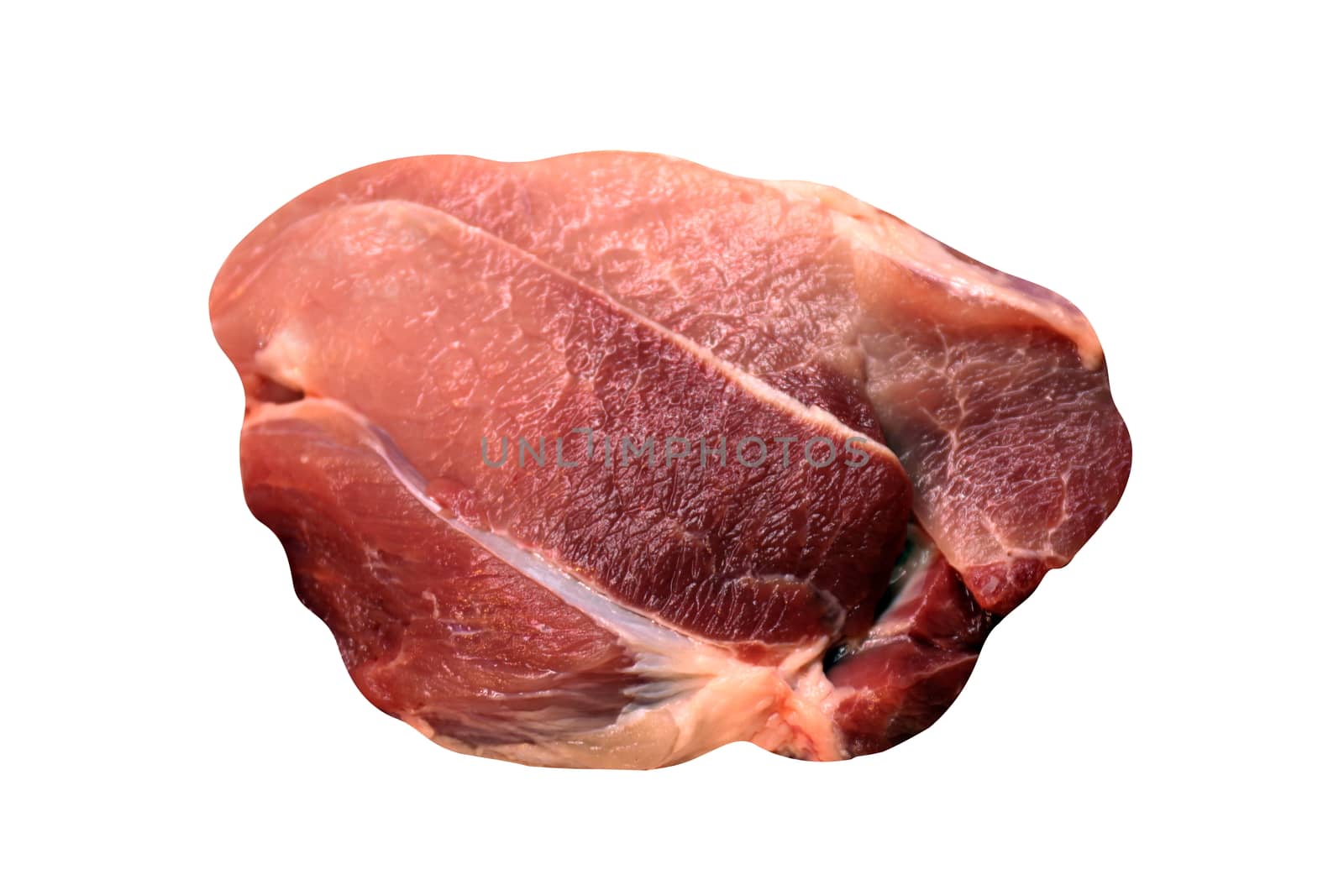 meat, meat beef, meat pork, loaf or heap raw meat, isolated on background white