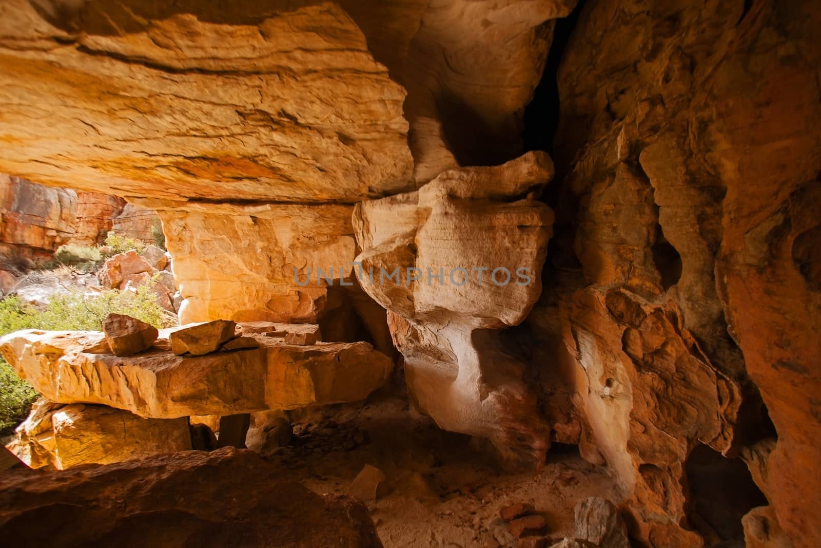 A scene of highly eroded sandstone formations in the Cederberg Wilderness Area, Western Cape. South Africa