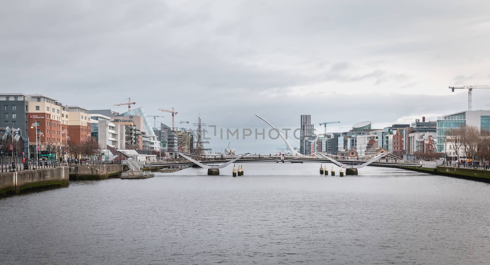  mix of modern and old architecture along the Liffey River in Du by AtlanticEUROSTOXX