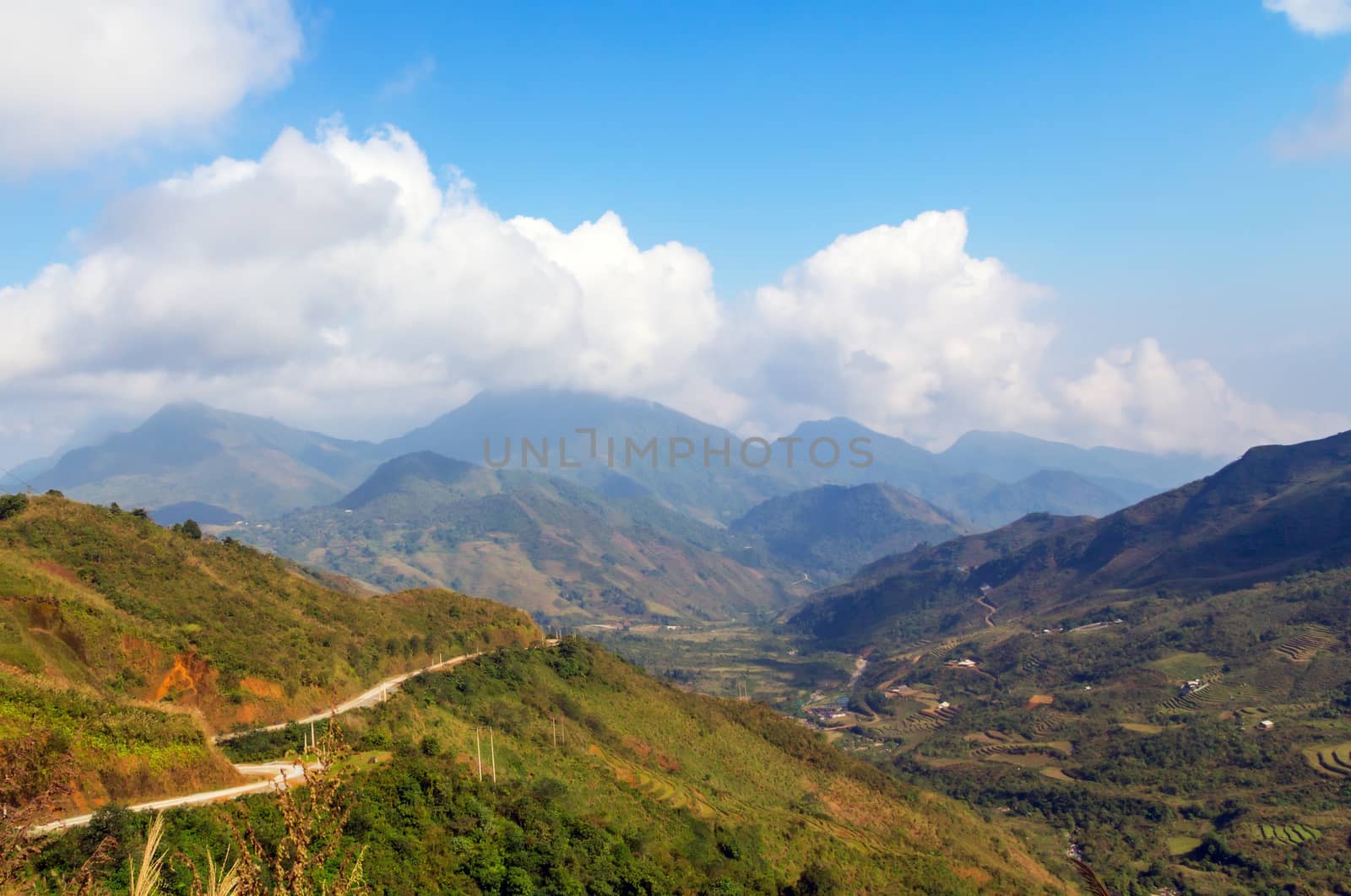 Landscape nature mountain Sa Pa. Lao cai province northern Vietnam