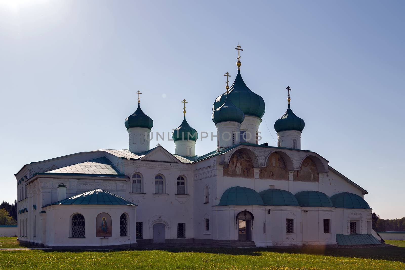 Churches of the Transfiguration and Saints Zachary and Elisabeth St. Alexander of Svir Monastery. Leningrad Oblast. Russia