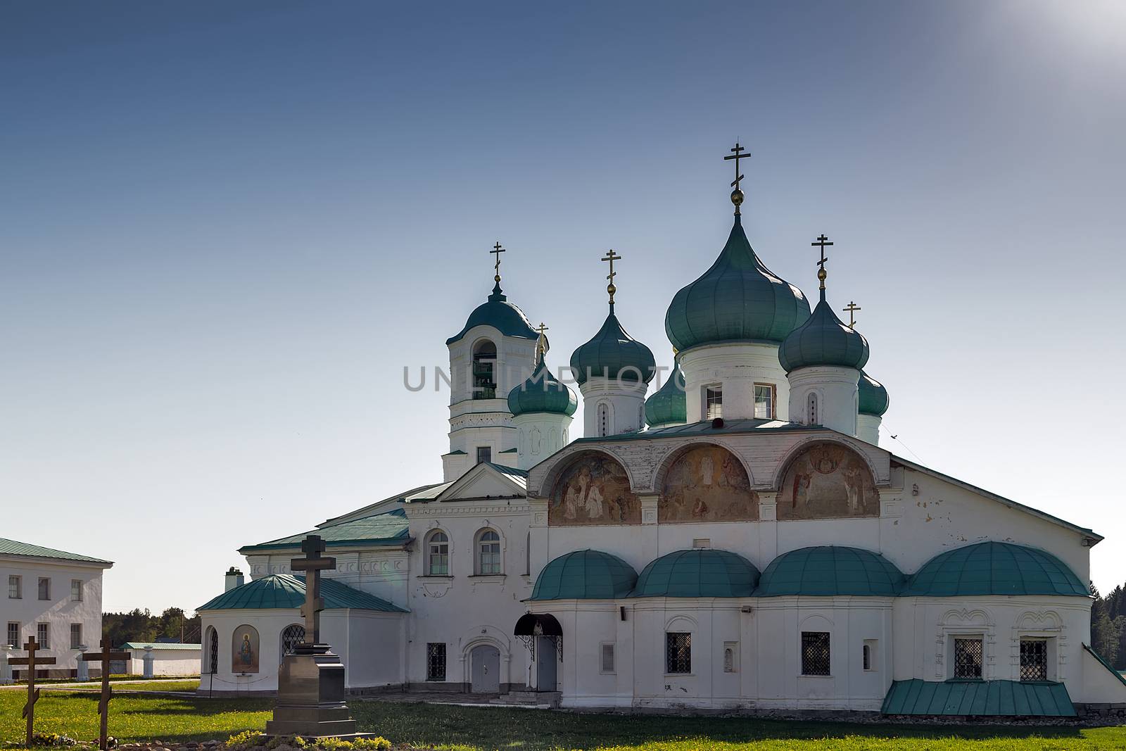 St. Alexander reposed on August 30, 1533, at the age of 85. In accordance with his testament, he was buried in the far hermitage, near the Church of the Lord's Transfiguration, behind the right side of the altar. St. Alexander of Svir Monastery. Leningrad Oblast. Russia