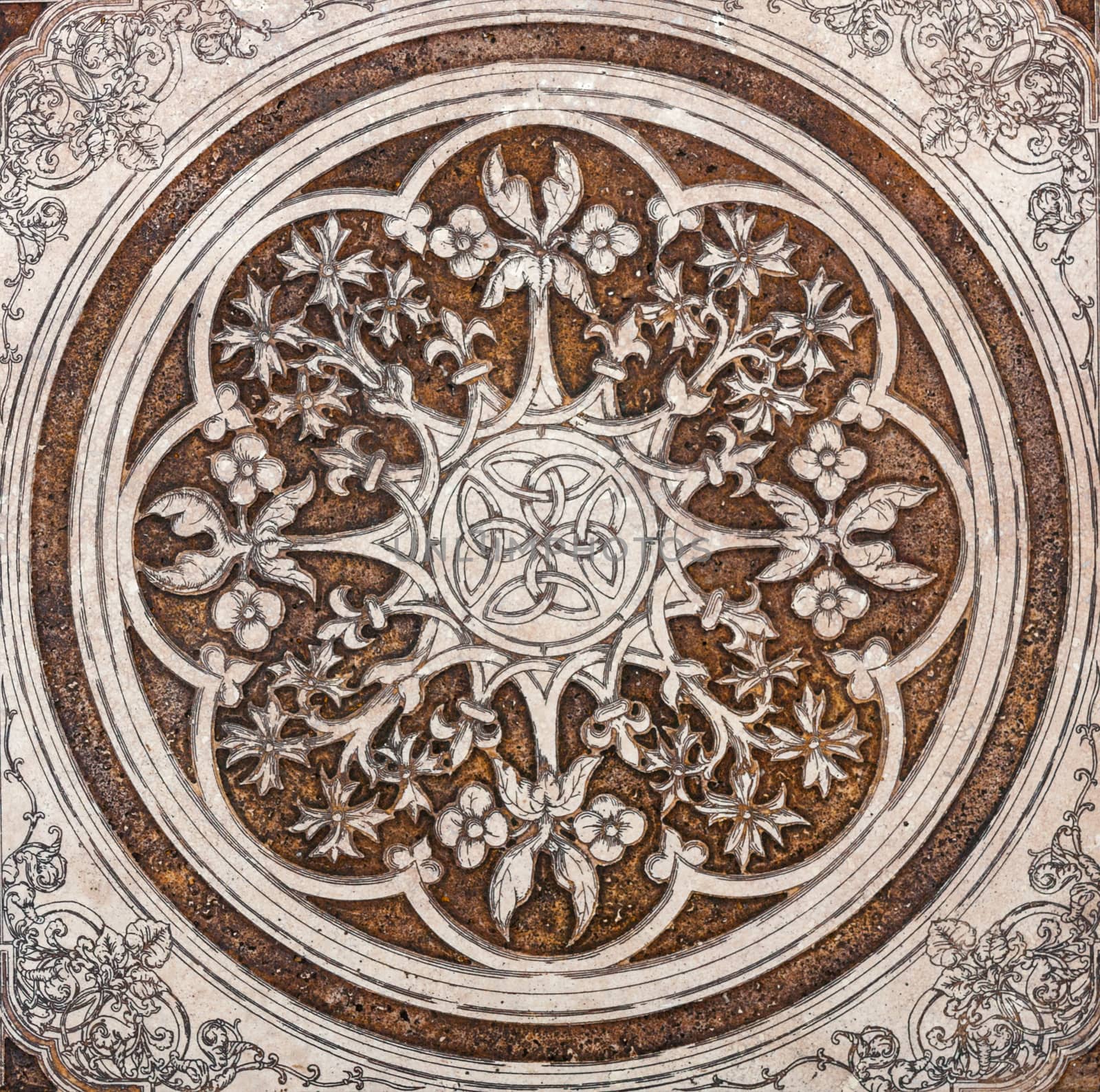 arabesque marble pattern texture abstract vintage background, floor tiles surface ornament flower pattern