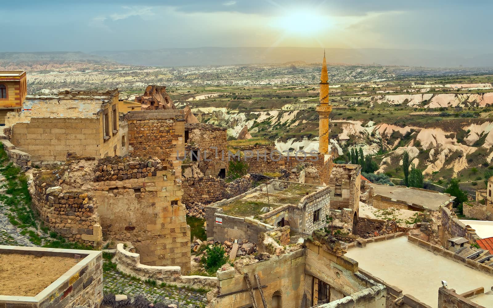 Goreme National Park and the Rock Sites of Cappadocia, Anatolia, Turkey. Volcanic mountain landscape.