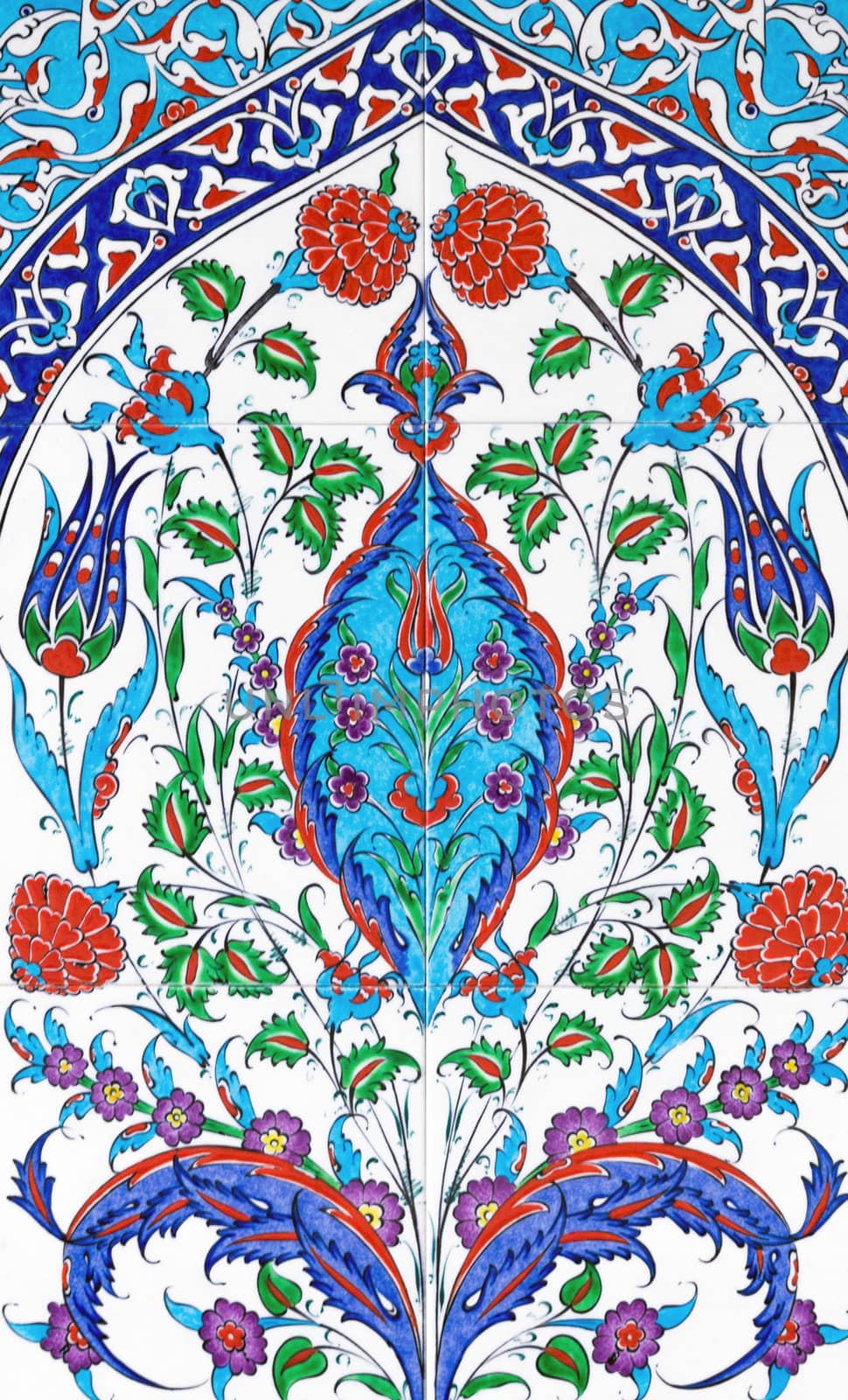 decor ceramic tile Turkish ornamental flower oriental background