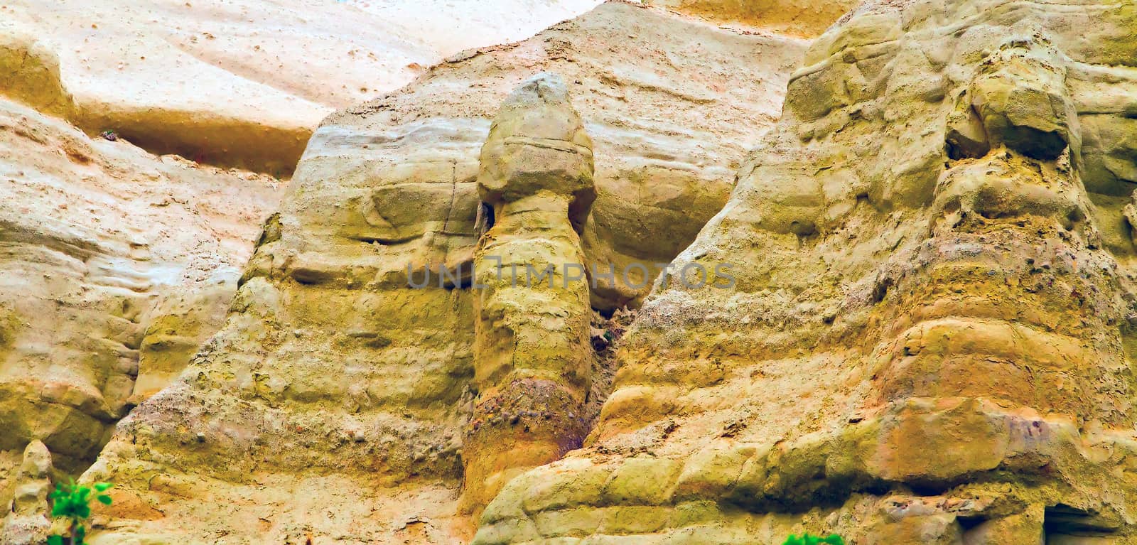 volcanic rocks in Turkey, textur background limestone sandstone by Vladyslav