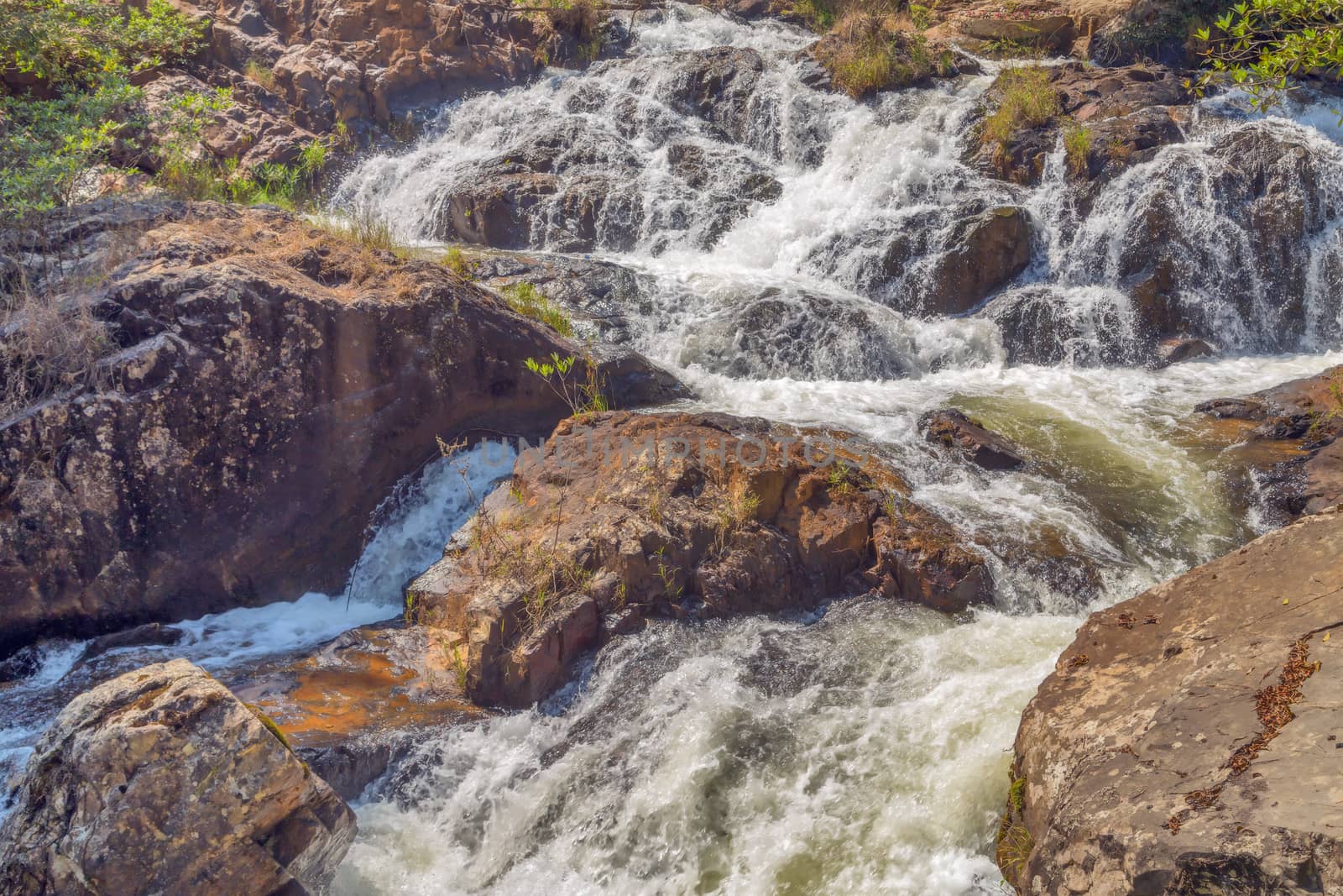 Datanla Waterfall in Dalat, falls Vietnam Mountain Stream