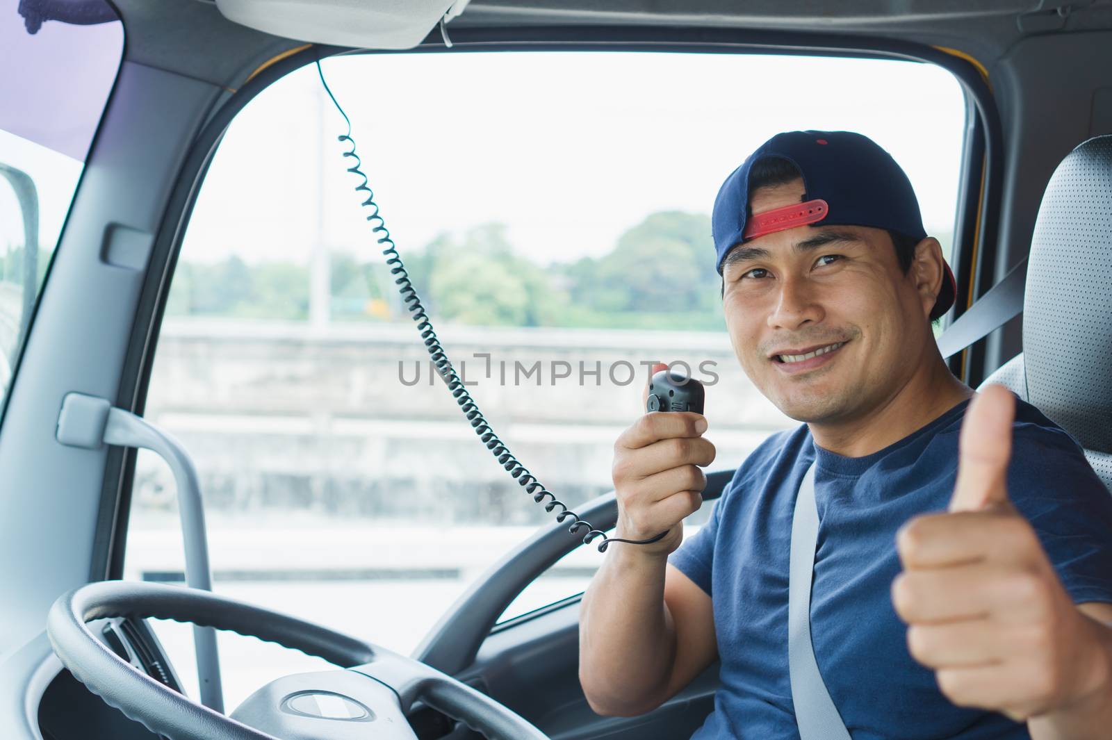 The truck driver is using radio communication. by nuad338