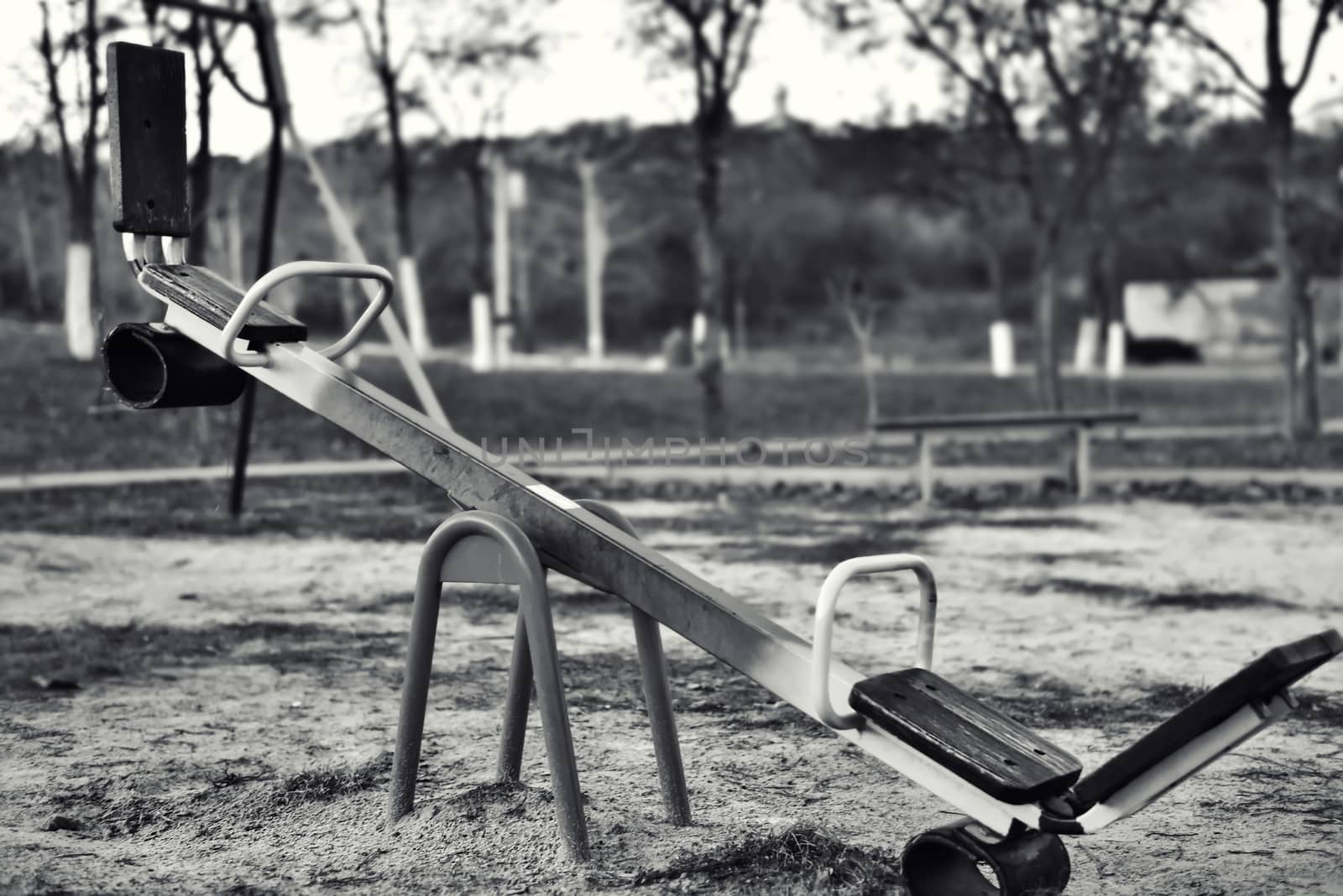 Old Swing, black white photo