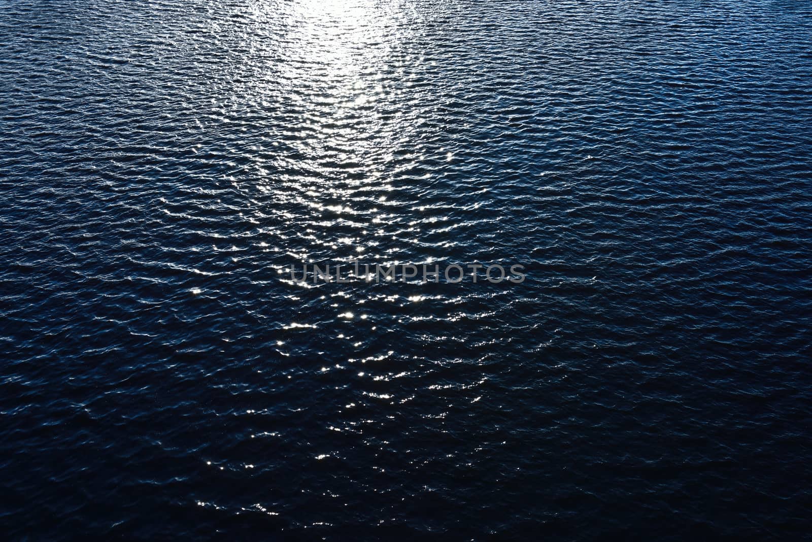 Blue water , the blue river, sunshine, water reflection ripple