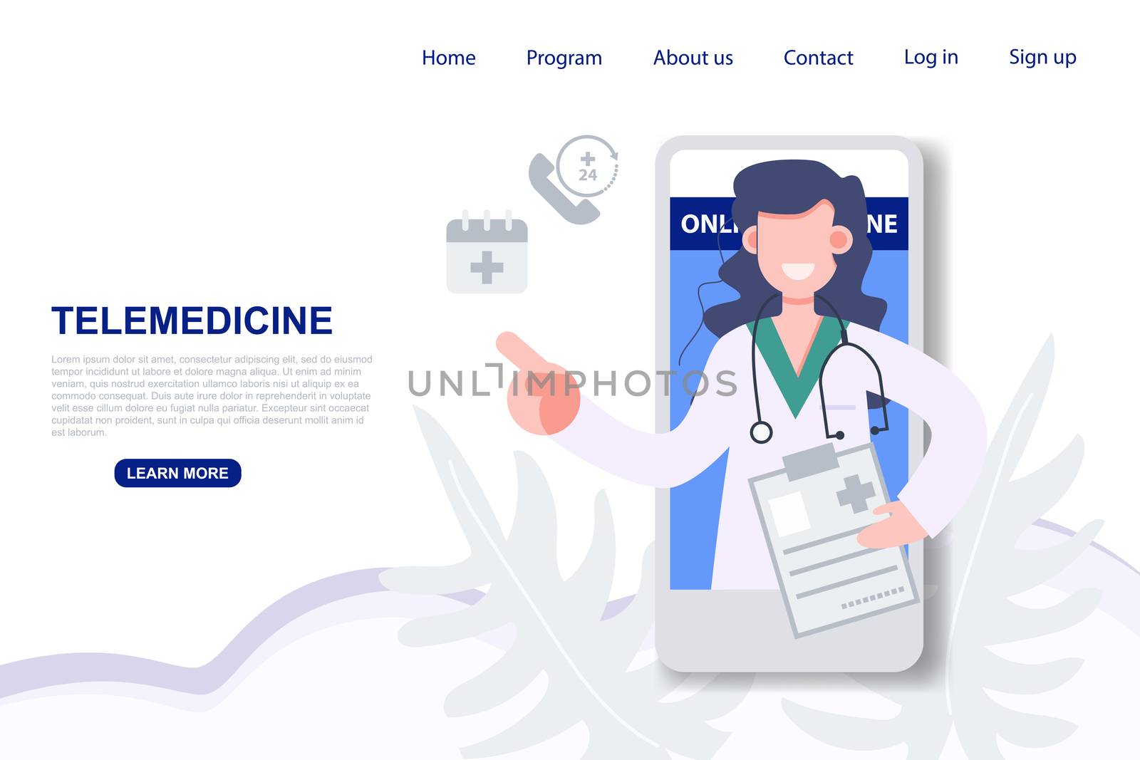 Telemedicine consulting doctor on mobile phone from anywhere. online medicine consultant concept vector illustration during covid-19 coronavirus outbreak.  Health care and medical technology. Abstract flat character. Landing page vector illustration