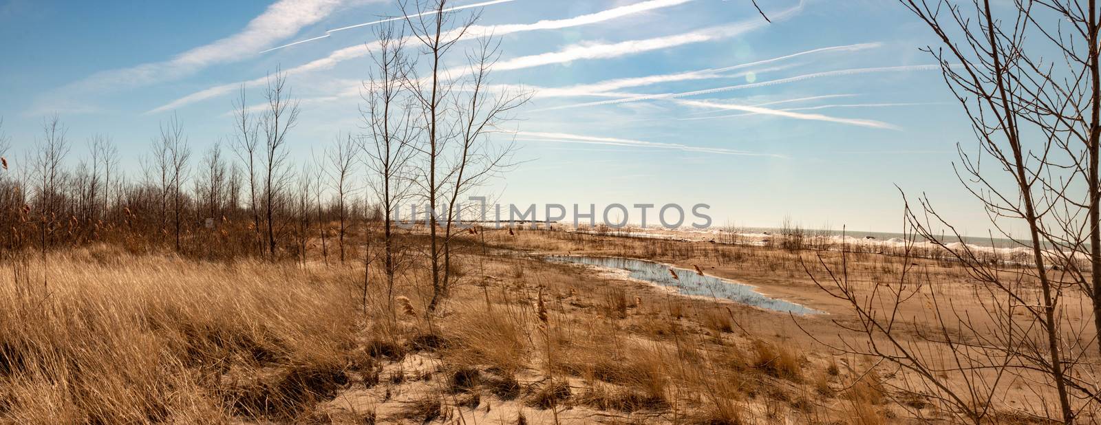 Port burwell ontario. Panorama of the beach at Port Burwell.