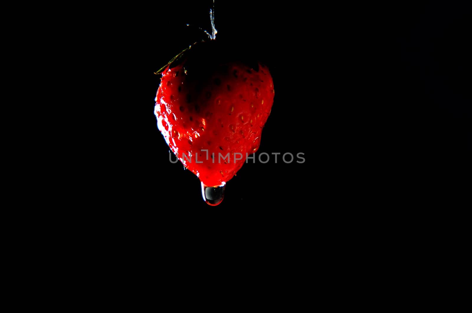 Strawberry with water drop