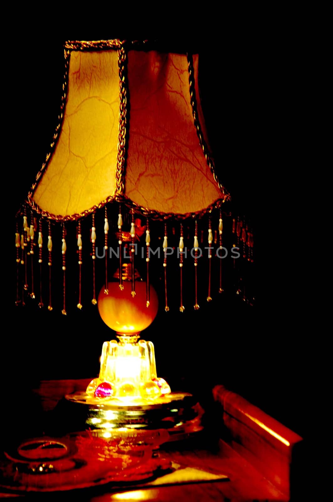 Table Lamp in Dark Background