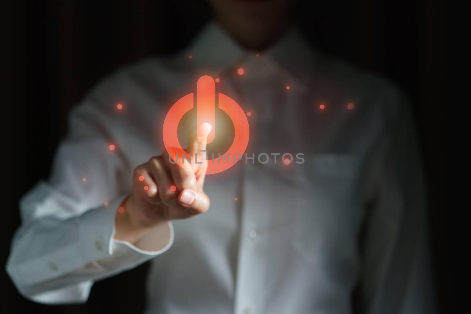 View of a business hand press open symbol by sirawit99
