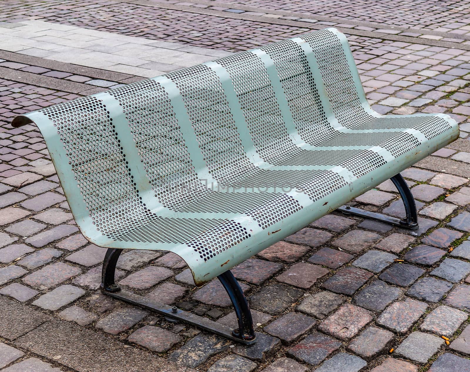 A public empty bench found in northern Europe.