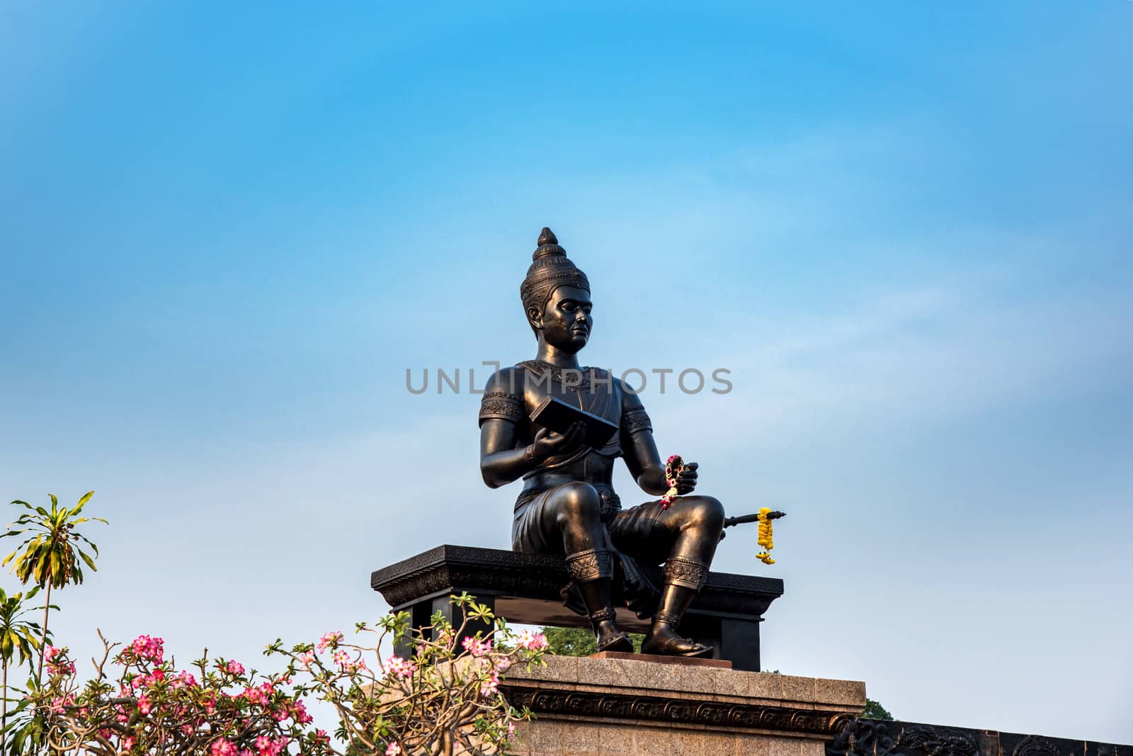 Monument of King Ramkhamhaeng the Great in Sukhothai historical park, Thailand.