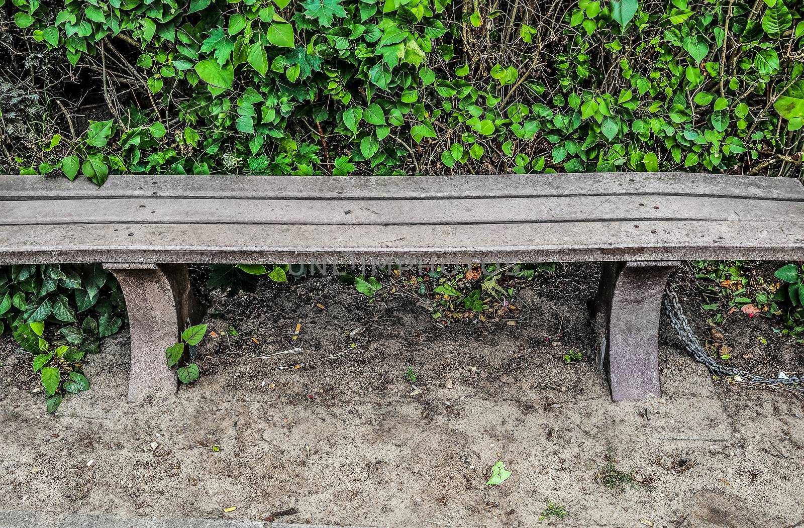 A public empty bench found in northern Europe.