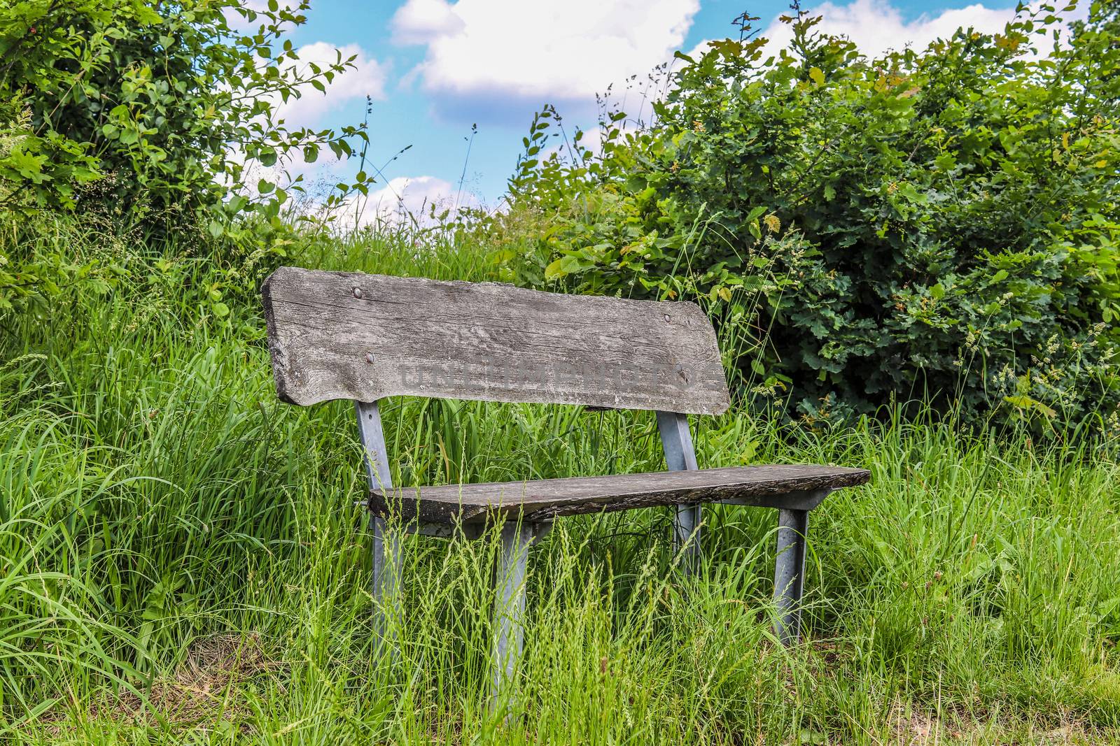 A public empty bench found in northern Europe.