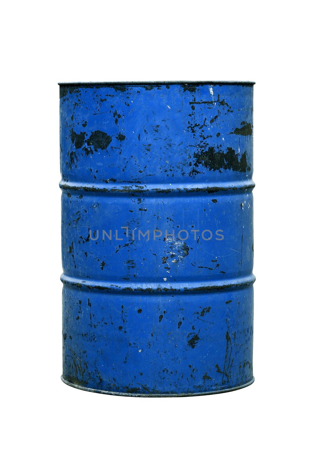Barrel Oil blue dark Old isolated on background white by cgdeaw