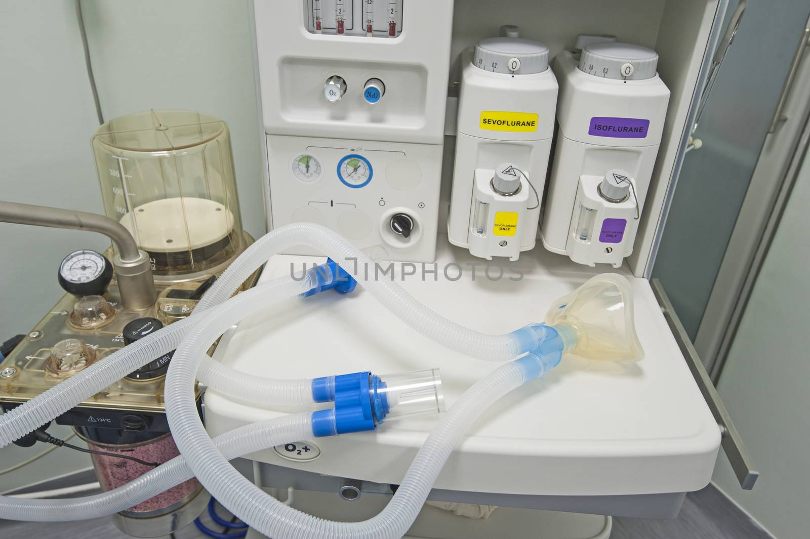Closeup of hospital ventilator machine by paulvinten