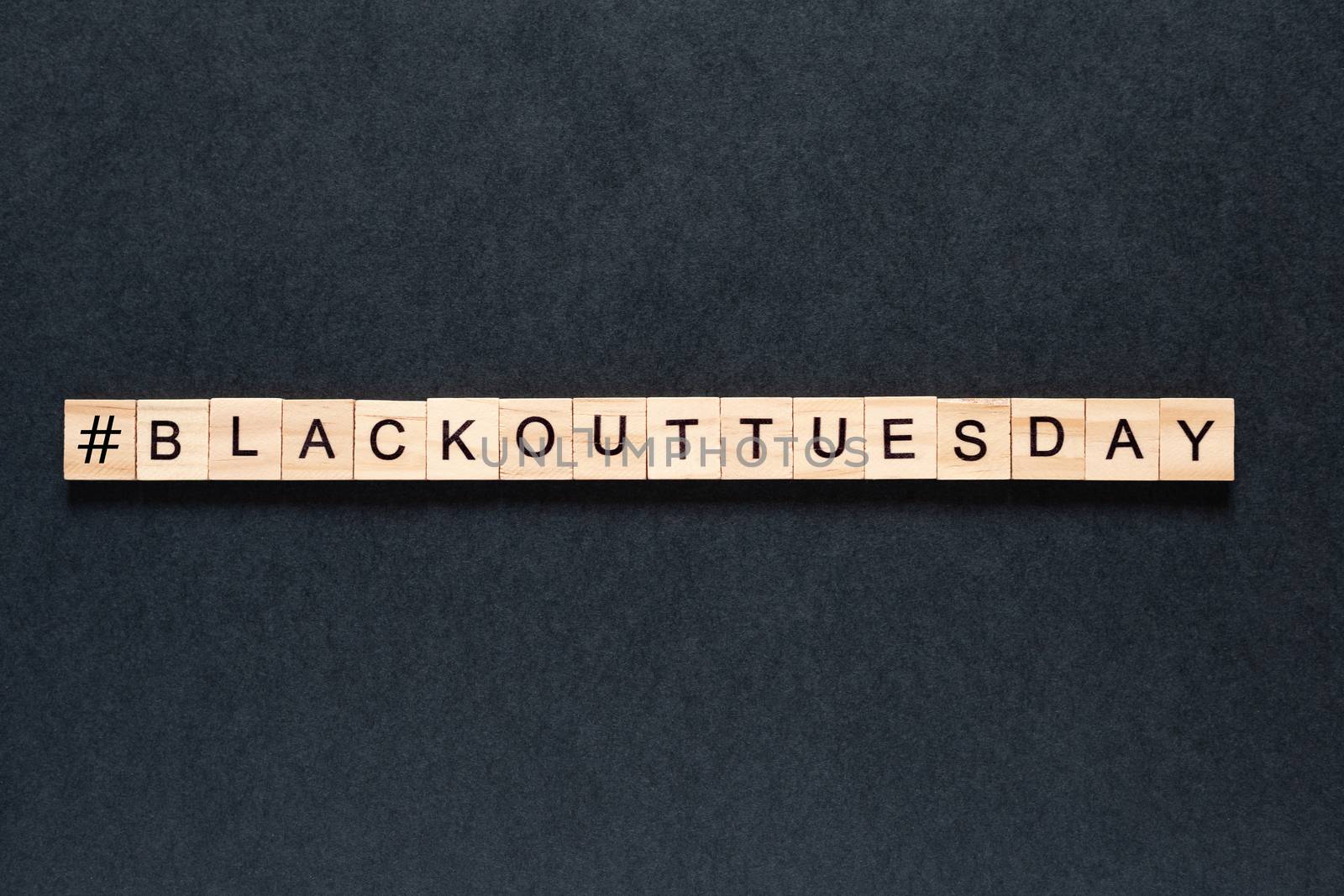 Blackout tuesday inscription on a black background. Black lives matter, blackout tuesday 2020 concept. unrest. rallies. brigandage. marauders. looting. by Pirlik