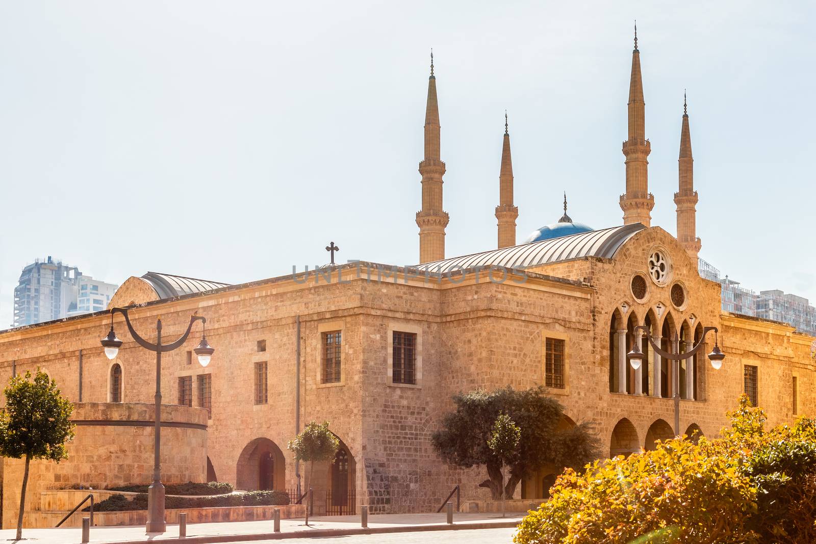 Saint Georges Maronite cathedral and Mohammad Al-Amin Mosque in  by ambeon