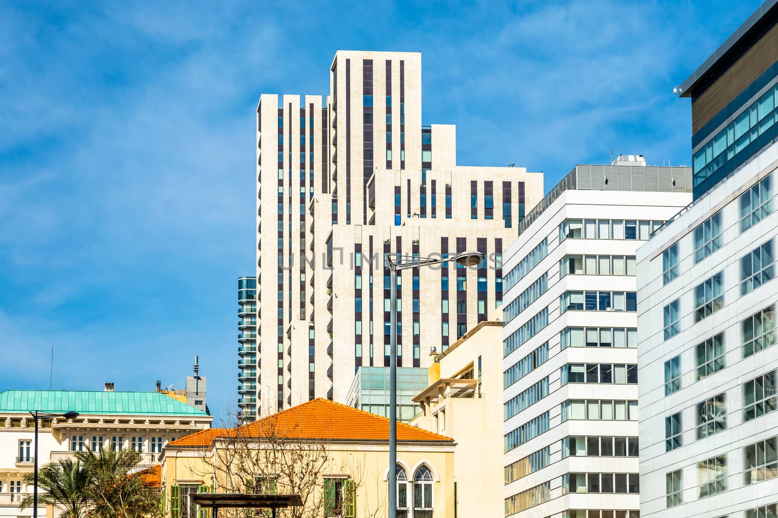 Central business district of Beirut with modern buildings, Lebanon