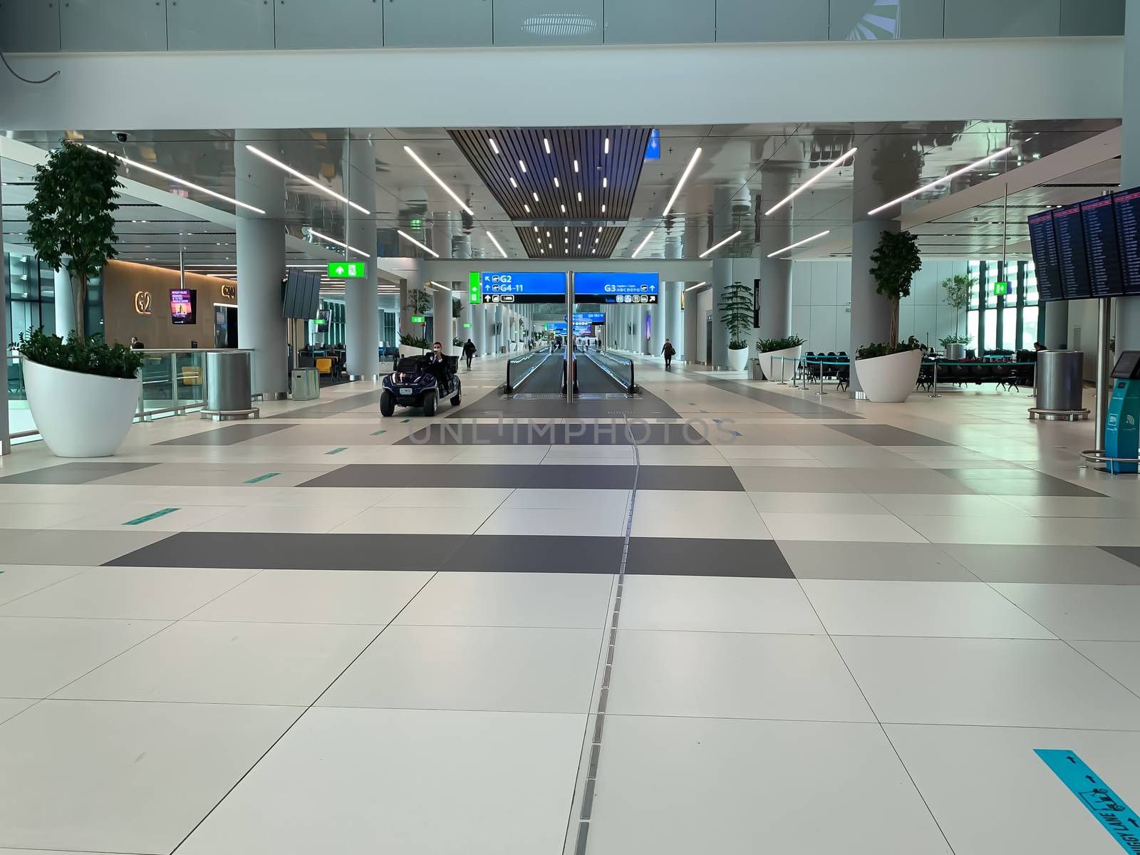 Empty airport during covid 19 coronavirus pandemic in the world by AlonaGryadovaya