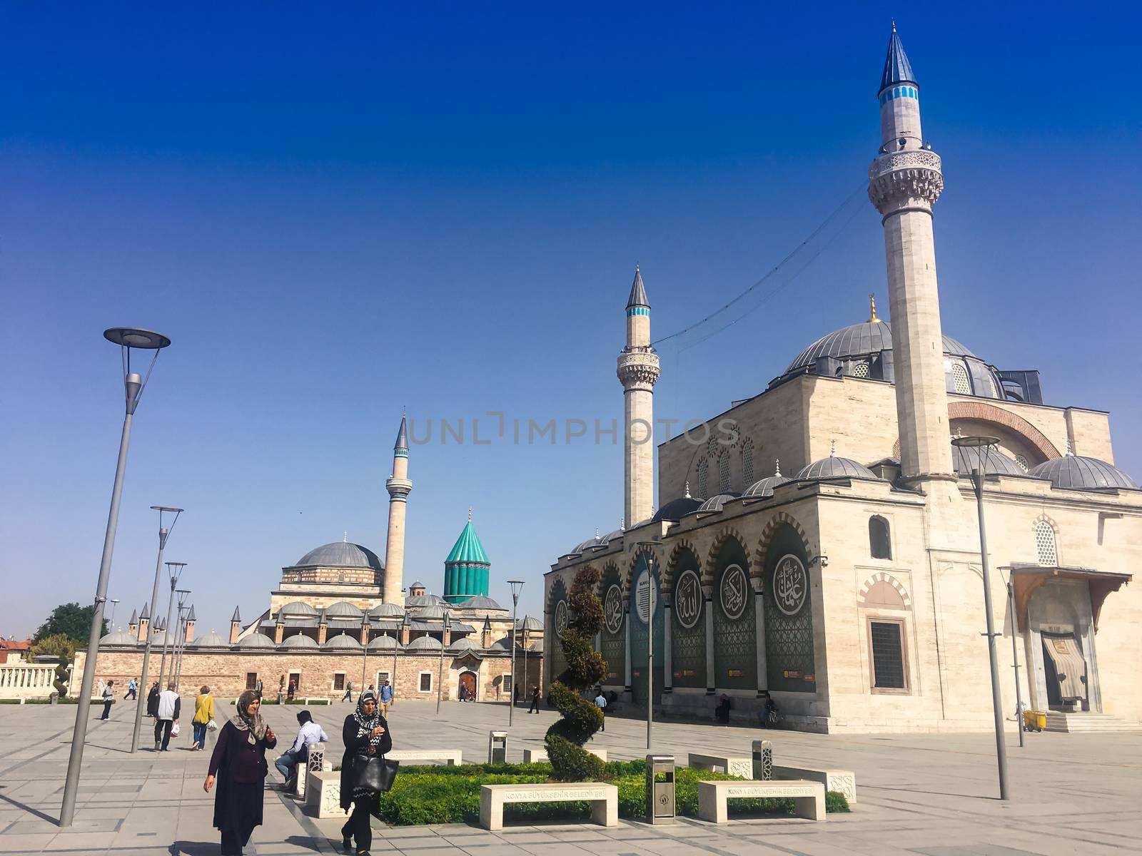 Mevlana Rumi Mosque Museum Konya Turkey Summer Day