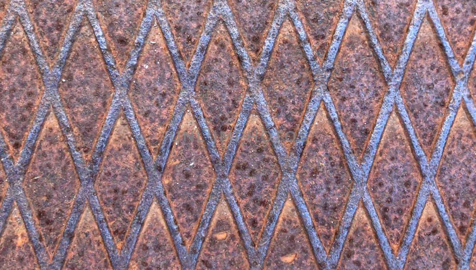 Close up rusty metal texture sewer manhole