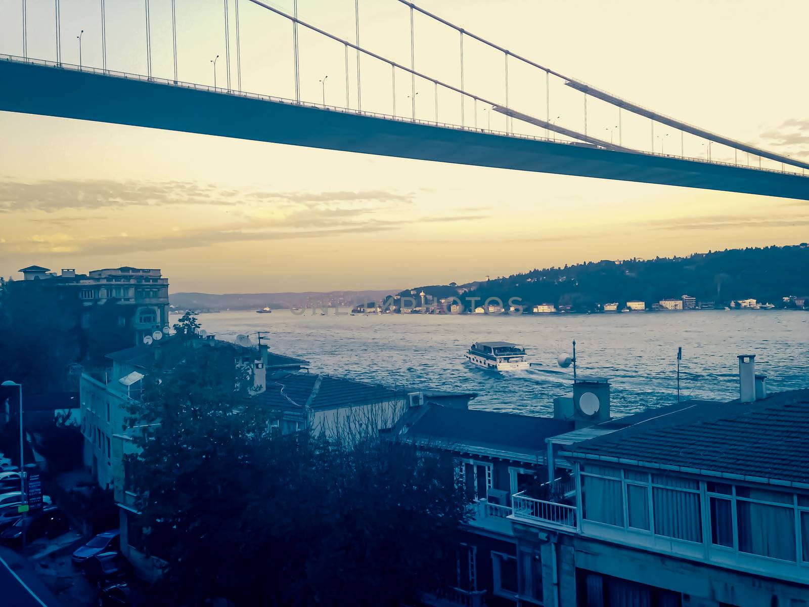 Foggy Bosphorus Bridge View Istanbul  by AlonaGryadovaya