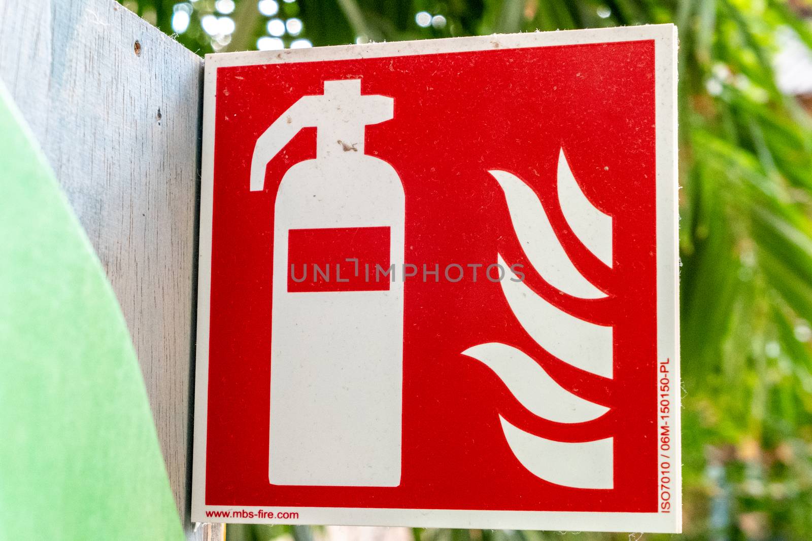 An information sign for a fire extinguisher by Guinness