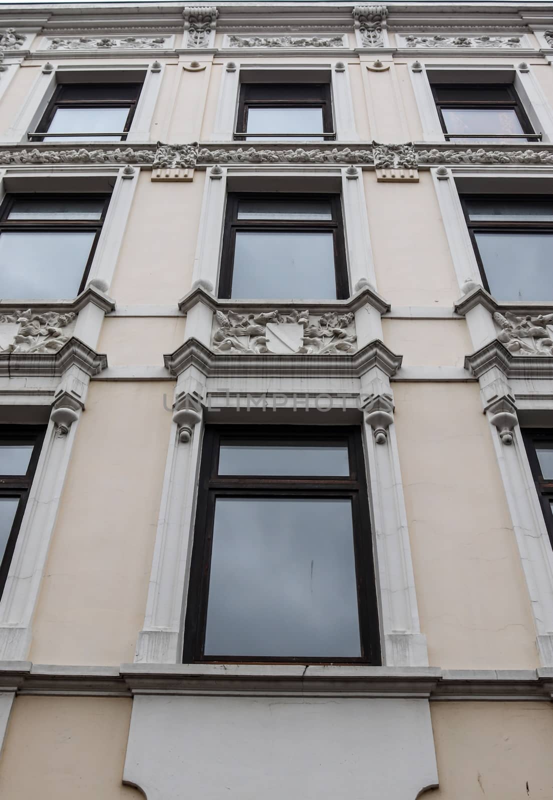 Beautiful old architecture of facades found in the small german town Flensburg 